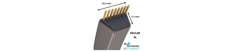 Courroie Trapézoïdale Kevlar 3L 9.5x6mm